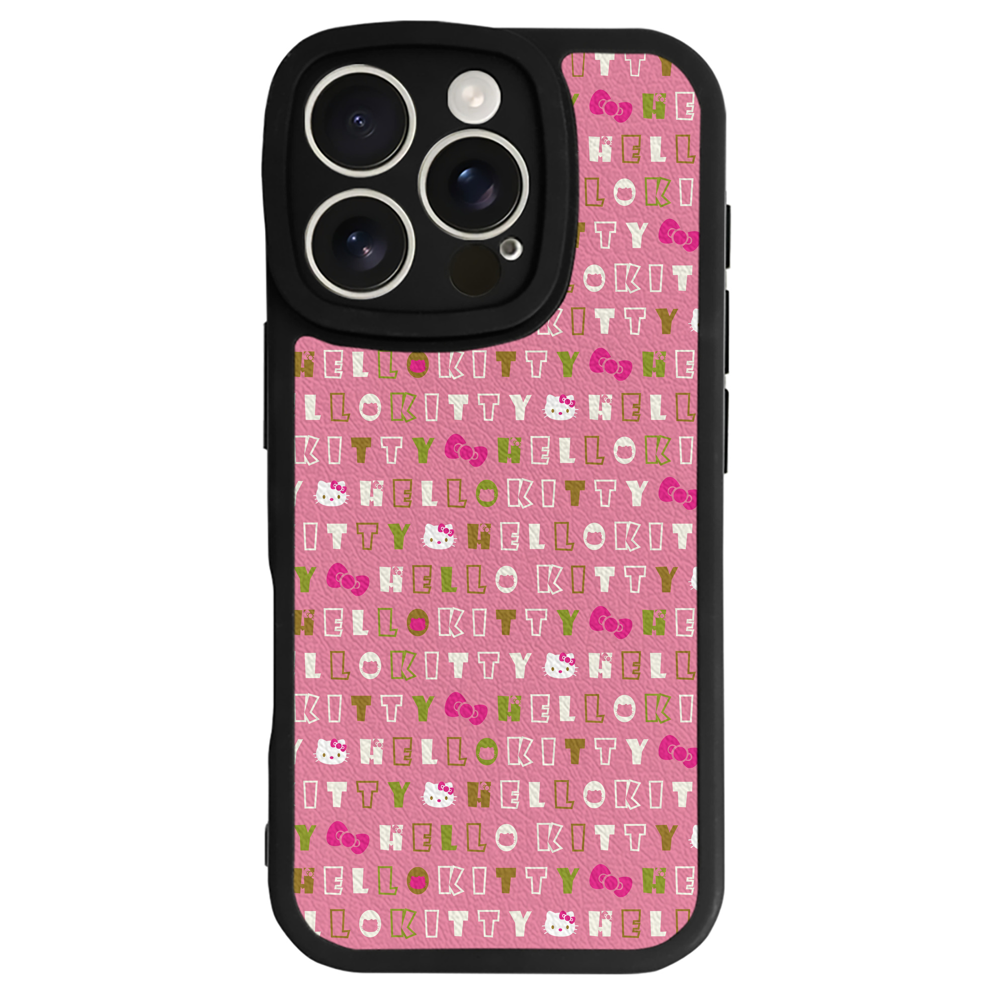 （画像用） Hello Kitty ハローキティ 【iPhone 16シリーズ対応】シリコンスマホケース（レザー調） 材質：シリコン